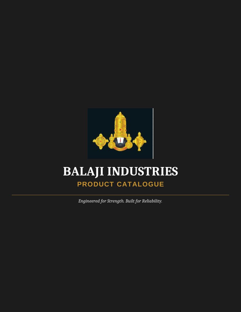 Balaji Industries product catalogue — cover page