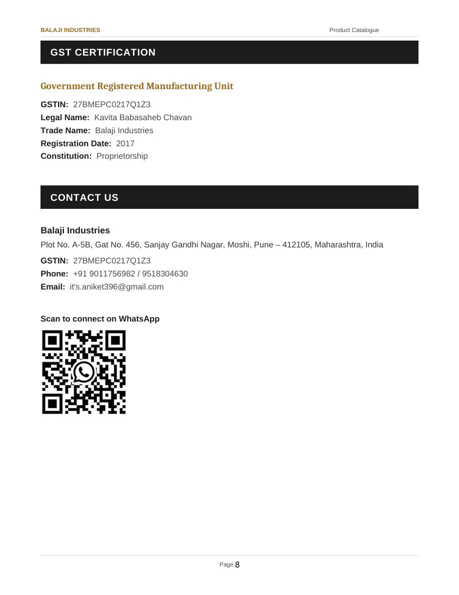 Balaji Industries catalogue — page 8